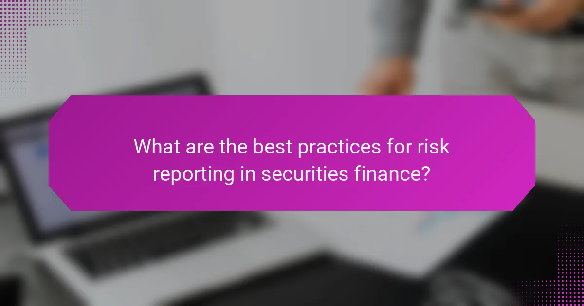 What are the best practices for risk reporting in securities finance?