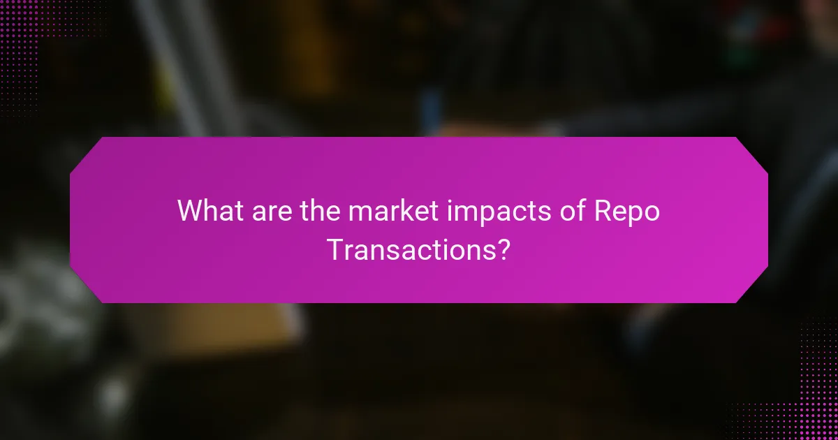 What are the market impacts of Repo Transactions?