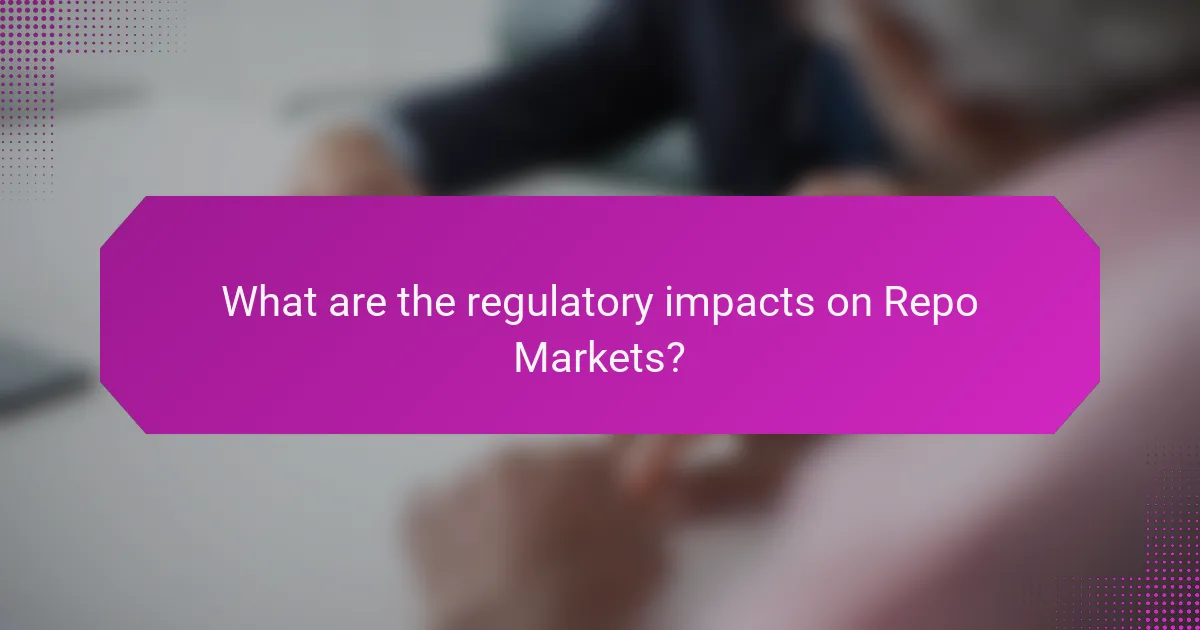 What are the regulatory impacts on Repo Markets?