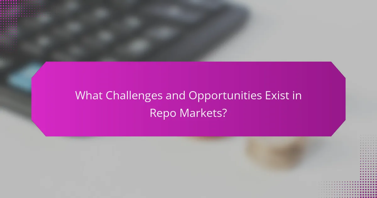 What Challenges and Opportunities Exist in Repo Markets?