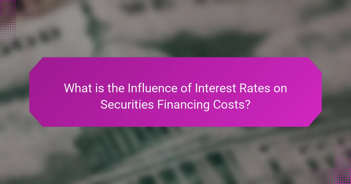What is the Influence of Interest Rates on Securities Financing Costs?