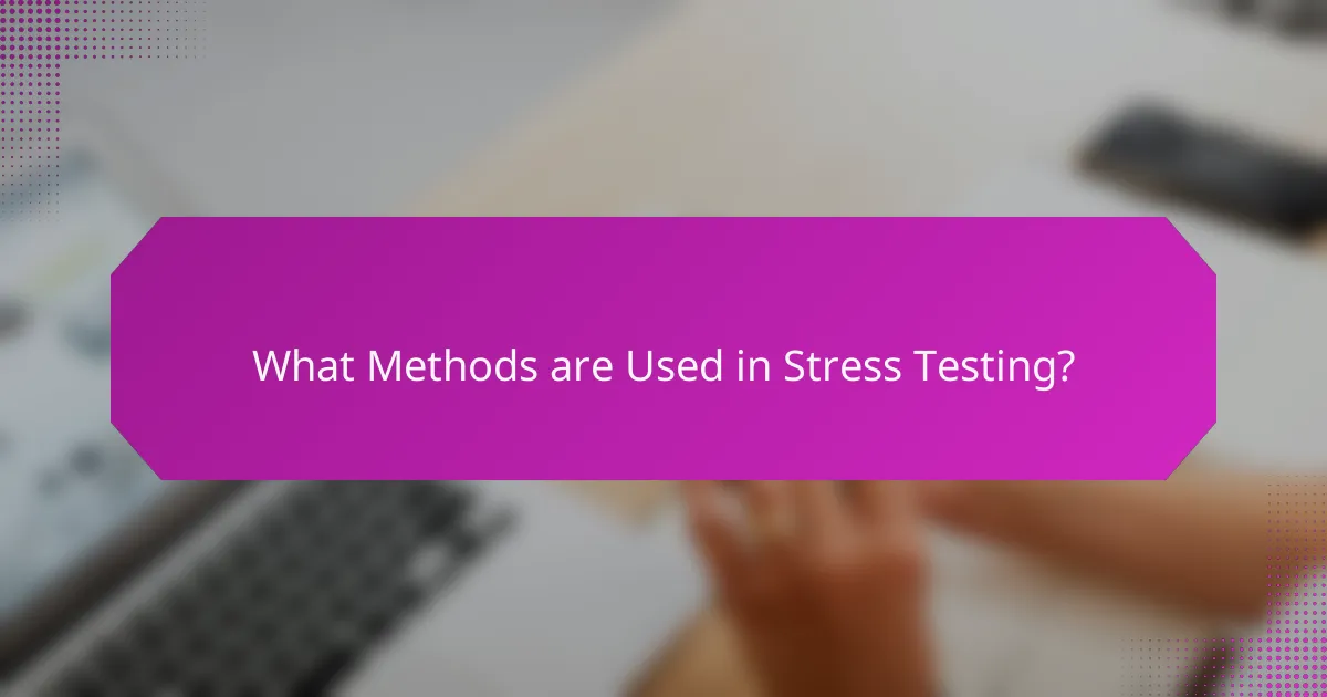 What Methods are Used in Stress Testing?