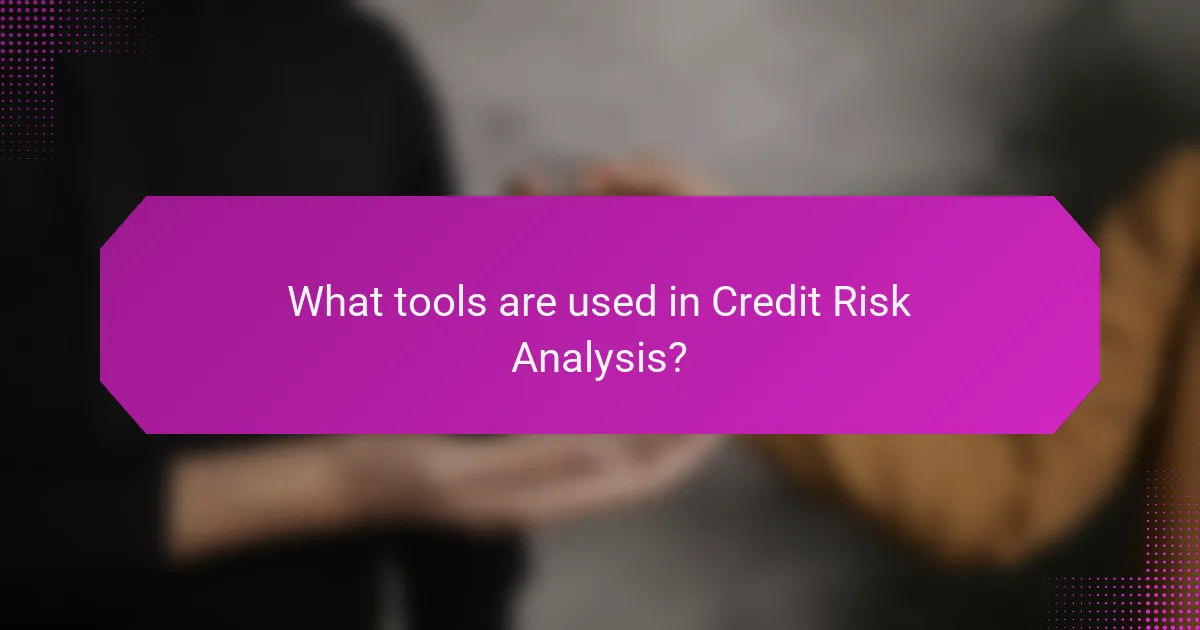 What tools are used in Credit Risk Analysis?
